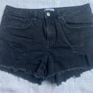 William Rast Jeans Black denim Ripped embellished Shorts Women's size 29